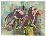 Lila Lupinen by Karl Schmidt-Rottluff, 1935, Aquarell und Tuschpinsel auf Velin, sold Nov 2012