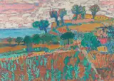 Eduard Bäumer, Land und Meer, 1964, Öl auf Leinwand