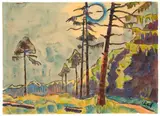 Karl Schmidt-Rottluff, Lärchen am Waldesrand