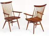 Group of six New chairs (four side, two arm) by George Nakashima, 1955, Together with a seventh chair by Mira Nakashima, sold Mar 2011