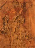 Mirko, Abstract (Woman's Head and Bust), 1962, Wax pastel on paper applied to canvas