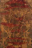 Mirko, Abstract Personage, 1962, Wax pastel on paper applied to canvas