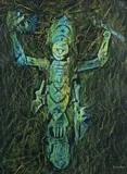 Mirko, Abstract Figure & Personage (2), c. 1960, Wax pastel on paper