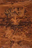 Mirko, Abstract Personage, 1962, Wax pastel on paper applied to canvas