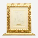 Pablo Picasso, Corps Perdu #4 (double sided), 1949, ink on paper, collage in sculpted tabletop frame