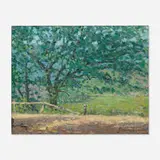 Margaret Goddard Carlson, The Broken Fence, oil on board