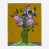 Josef Zenk, Vase of Lilacs, oil on canvas