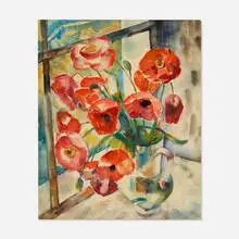 Vaclav Vytlacil, Poppies in a Vase, c. 1928, watercolor on paper