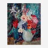 Paulette Van Roekens, Summer Arrangement, oil on canvas