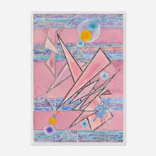 Lloyd Raymond Ney, Pink Triangles, 1949, watercolor on paper