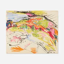 Blue Hill by Hans Hofmann, 1941, mixed media on paper, sold Nov 2020