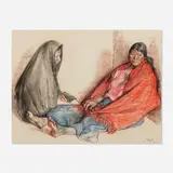 Two Figures by Francisco Zúñiga, 1975, pastel on paper, sold Nov 2020