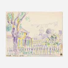 Edgewater by Oscar Florianus Bluemner, 1911, colored pencil on paper, sold Nov 2020