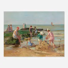 Louis Soonius, By the Breakers, oil on canvas