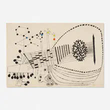 Mandolin by Ben Shahn, lithograph in colors, sold Nov 2020