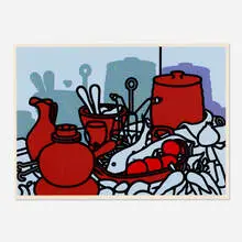 Glazed Earthenware by Patrick Caulfield, 1976, screenprint in colors, sold Nov 2020