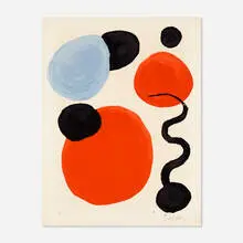 Composition by Alexander Calder, 1969, lithograph in colors on Arches, sold Nov 2020