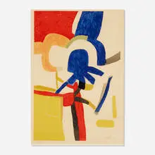 Maurice Estève, Composition (Totelem), 1955, lithograph in colors