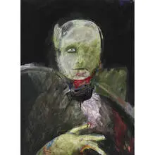 Fritz Scholder, Grimnir, 1991, acrylic on paper