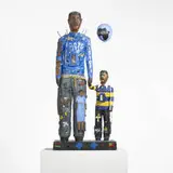 Willie Birch, Heritage (Like Father Like Son), 1990-1995, painted paper-mâché and nails