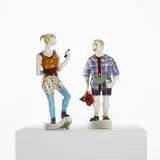 Ann Agee, The Jogger; The Hobo, 1997, glazed ceramic
