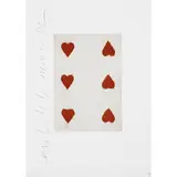 Donald Sultan, Six Hearts (from Playing Cards portfolio), 1990, aquatint on paper