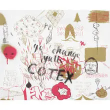 Barry McGee and Andrew Jeffrey Wright, untitled, 2003, screenprint, spraypaint and pencil on paper