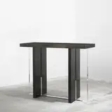 Chahan Minassian, console, 2006, lacquered wood, Lucite, bronze, glass