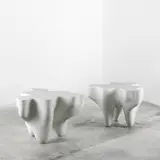 Jean-Marie and Marthe Simonnet, Puzzle tables, pair, polyester resin