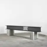 Pierre Malphettes, HEA-Point Limite #1, 2008, steel with cinderblocks