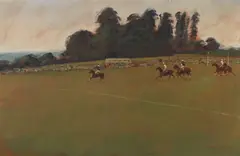 Henry Koehler, Coronation cup match at Cowdray Park, 1973, oil on canvas