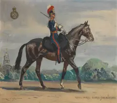 Reginald Mills, 'The royal horse guards (the blues) 1812', oil on canvas