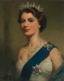 Portrait of Queen Elizabeth II (1926-2022) by Frank O. Salisbury Ri, Roi, Rp, oil on canvas, sold Feb 2023