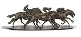 John Rattenbury Skeaping R.A., A Group of Five Racehorses, bronze with a dark brown patina