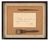 Sir William Russell Flint, Ra, Prws, Two paintbrushes belonging to Sir William Russell Flint, paint brushes affixed to canvas laid to board
