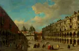 Michele Marieschi, The courtyard of the Palazzo Ducale, Venice, oil on canvas
