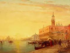 The Doge's Palace, Venice by Charles Clément Calderon, oil on panel, sold Sep 2022