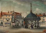Ipswich Market Cross by English School, Oil on panel, sold Sep 2022