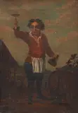 Continental School, A man toasting good health, together with another similar (2), Oil on canvas