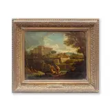 called Orizzonte Jan Frans van Bloemen, Figures in an Italianate landscape, Oil on canvas