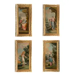 The four seasons (a set of four) by Continental School, all oil on canvas, offered Apr 2022