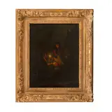 André Vermeulen, A candlelit market scene, oil on panel