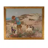 Four kids by Bertha Sophia Menzler Dressler Peyton, oil on canvas, offered Apr 2022