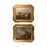 Giuseppe Lanfranchi, A shepherd resting with his herd; and a companion painting (a pair), both oil on canvas