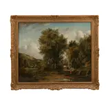 Frederick William Watts, A walk on a country road, oil on canvas