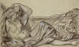 Otto Dix, Bodensee-Venus I, Um 1937, Kohle, mit Deckweiß gehöht, auf festem, hellgrauem Papier
