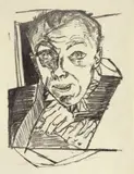 Max Beckmann, Selbstbildnis, 1919, Lithographie auf imitiertem Japan