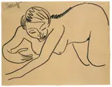 Karl Schmidt-Rottluff, Kauernder weiblicher Akt