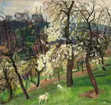 Philipp Franck, Frühling im Taunus, 1927, Öl auf Leinwand