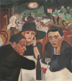 Lilia Busse, Russisches Lokal in Berlin, 1922, Öl auf Leinwand